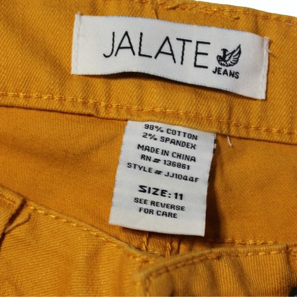 Jalate Jeans Womens Yellow Regular Fit Low Rise Denim Skinny Jeans Size 11‎ - Picture 6 of 6